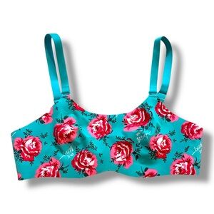 Betsey Johnson x Knix Floral Roses Wingwoman Wireless Contour Bra Size Small